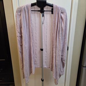 Vince Camuto Lavender Metallic Stripe Open Front Kimono Wrap One Size OS